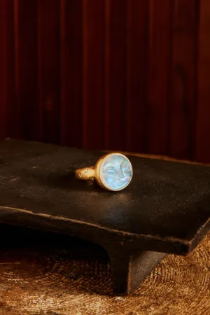 Moonface Diamond Ring