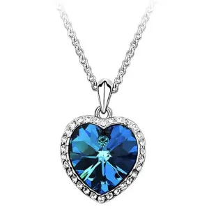 Movie Titanic Heart Of Ocean Pendant Necklace Blue Heart Necklace Crystal Rhinestone Luxury Necklace Women Charming Jewelry
