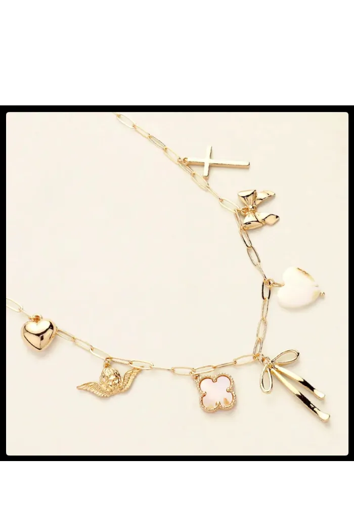 Multi charm necklace