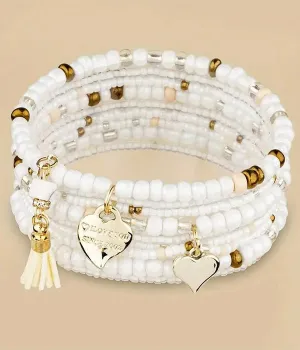 Multi Seebead Stretch Stackable Bracelet Set