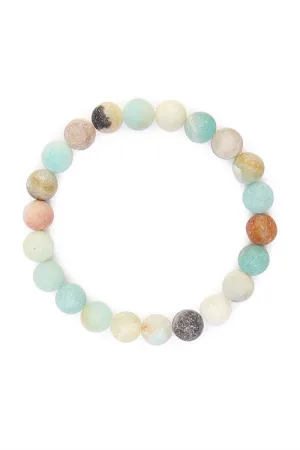 MULTICOLOR 8mm NATURAL BEAD STRETCH BRACELET