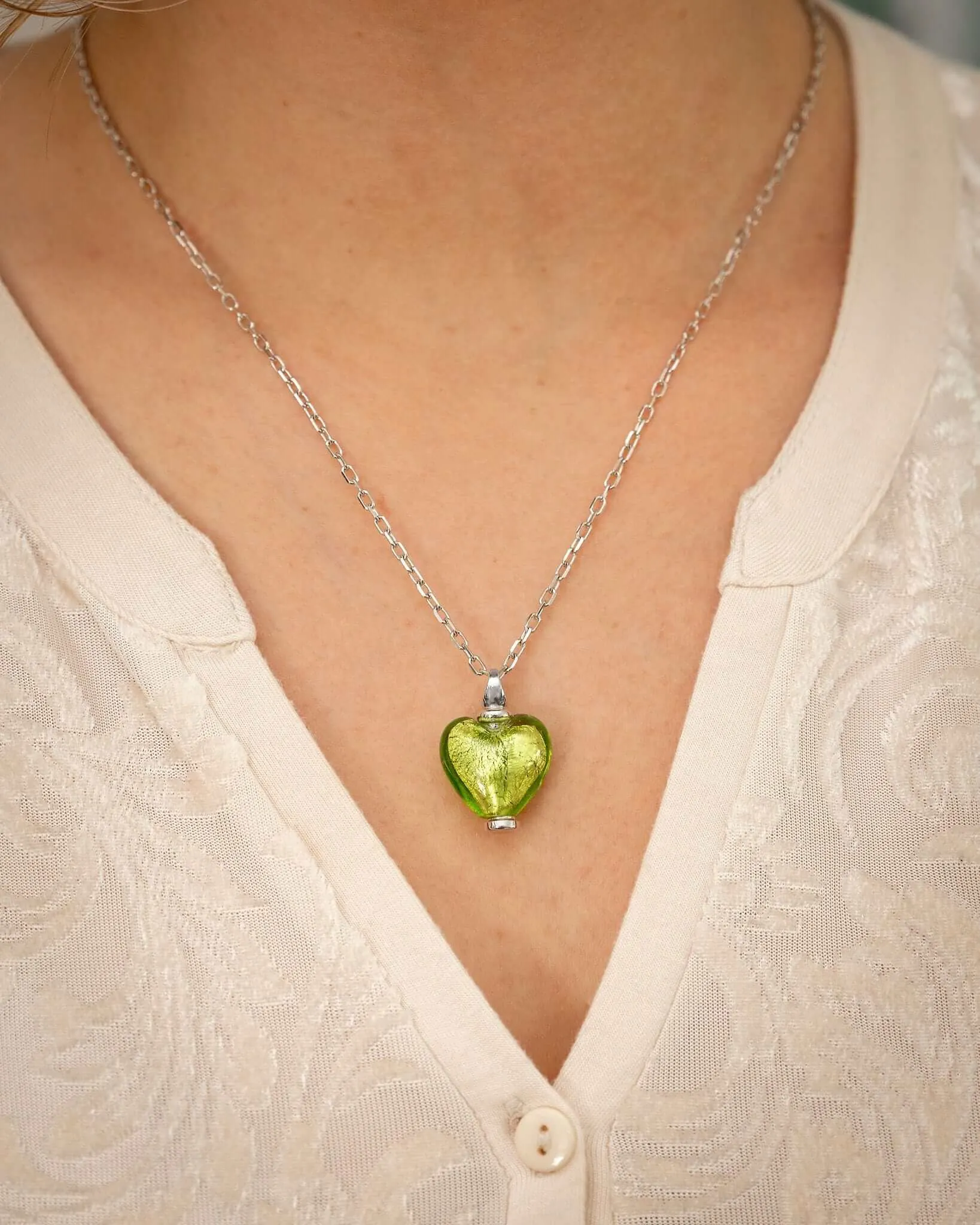 Murano Glass Heart Urn - August