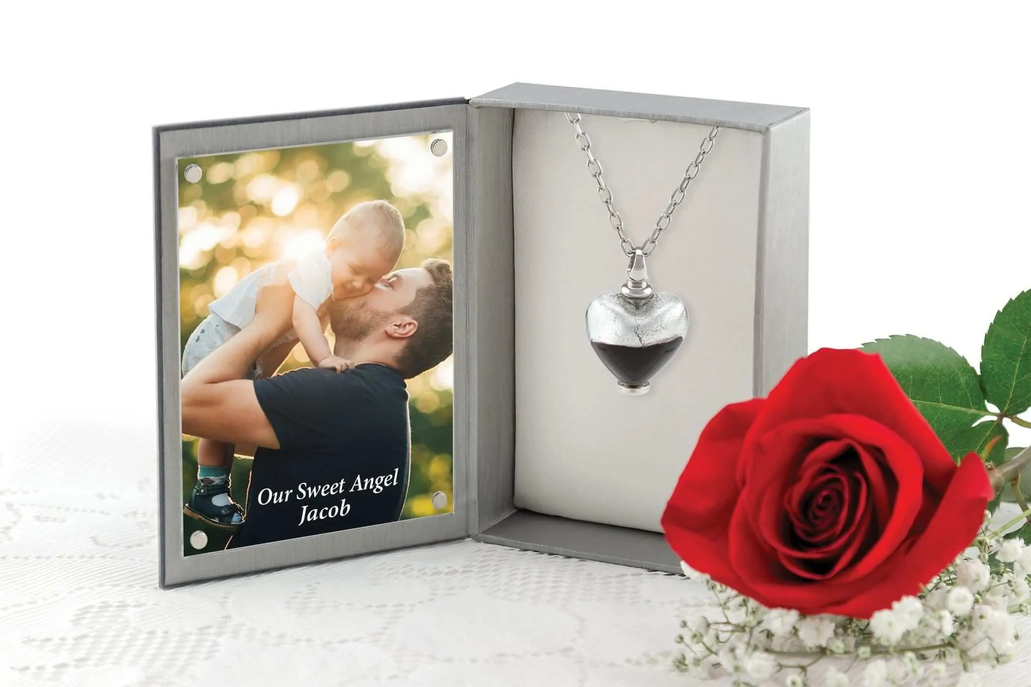 Murano Glass Heart Urn - 'Eternal Promise'