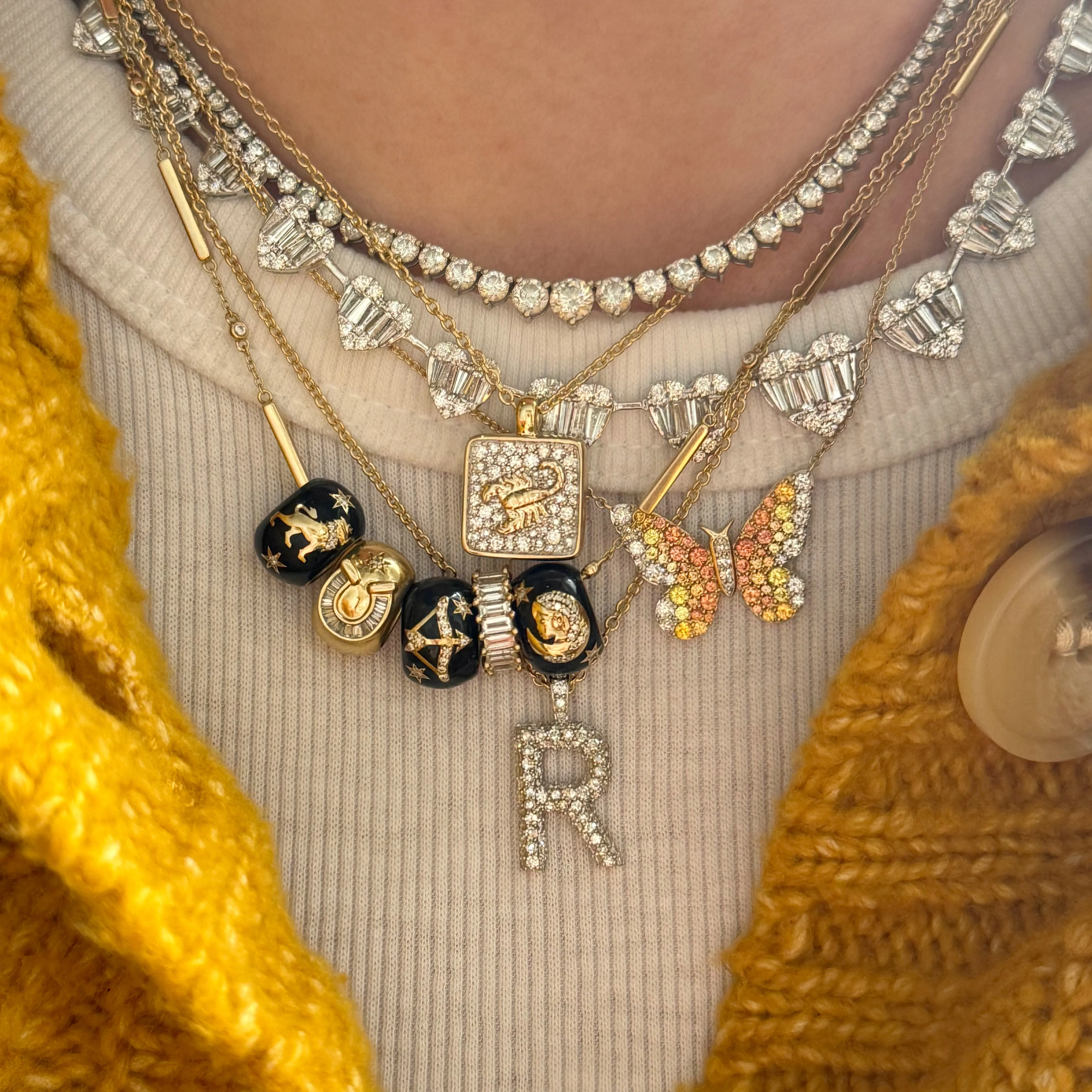 My Whole Hearts Diamond Illusion Baguette Tennis Necklace