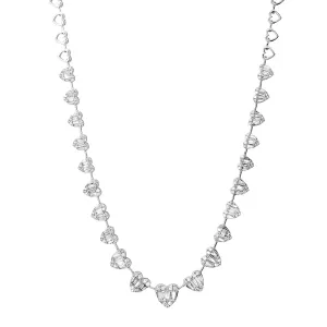 My Whole Hearts Diamond Illusion Baguette Tennis Necklace