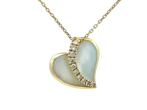 Na Hoku Diamond Heart Necklace in 14k Yellow Gold