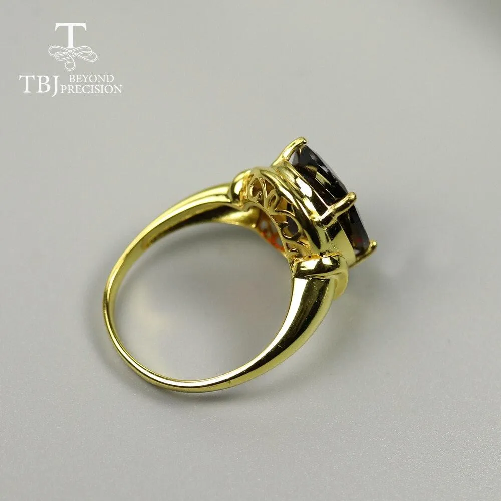 Natural Black Garnet Ring