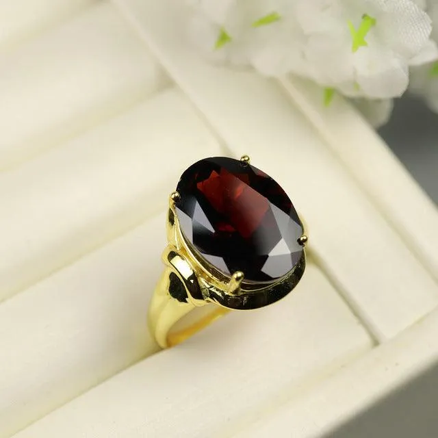 Natural Black Garnet Ring