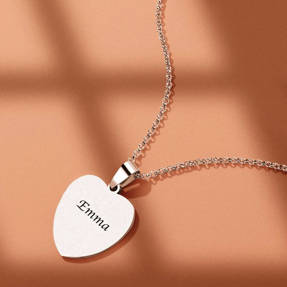 Necklace Engraved Heart Photo Necklace -Best Gifts for Your Lover