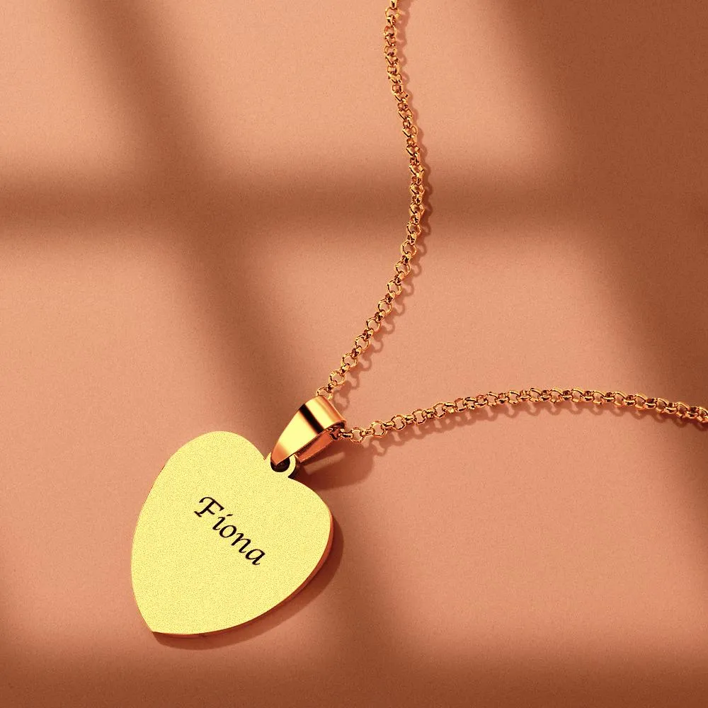 Necklace Engraved Heart Photo Necklace -Best Gifts for Your Lover