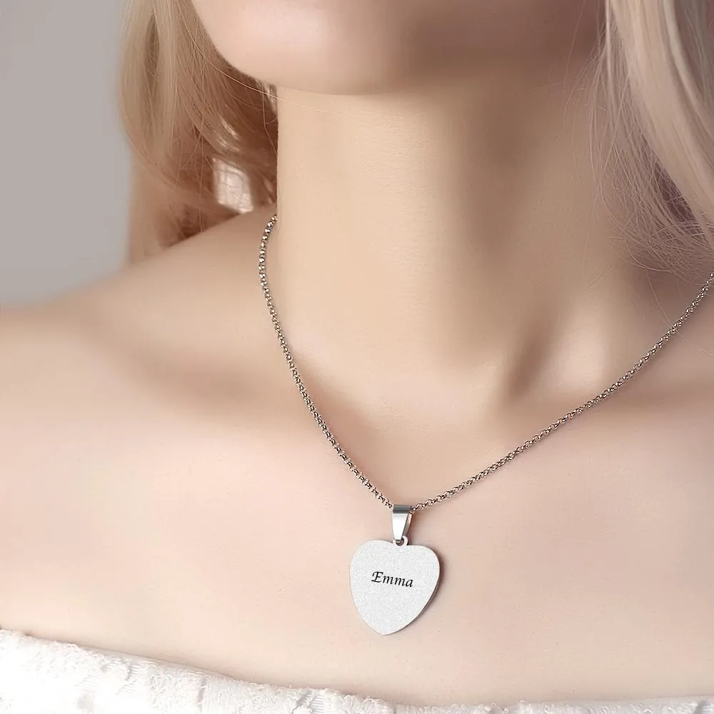 Necklace Engraved Heart Photo Necklace -Best Gifts for Your Lover