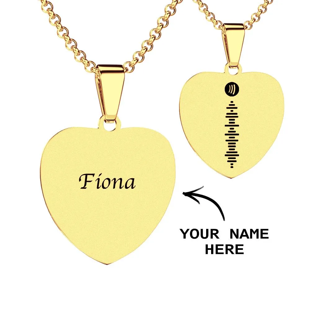 Necklace Engraved Heart Photo Necklace -Best Gifts for Your Lover