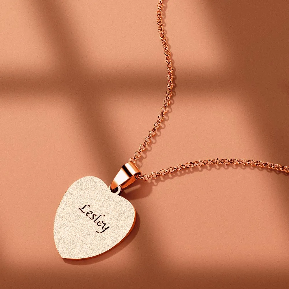 Necklace Engraved Heart Photo Necklace -Best Gifts for Your Lover