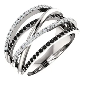 New Twist Ethnic Style Women Finger Rings Black & White Stone Micro Paved Surprise GiftTrendy Jewelry Rings