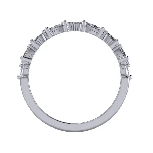 Offset Marquise Lab-Grown Diamond Wedding Band (1/3 CTW)
