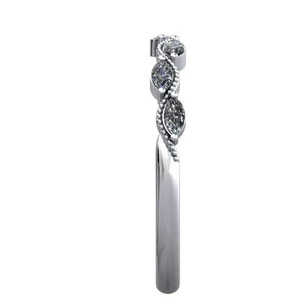 Offset Marquise Lab-Grown Diamond Wedding Band (1/3 CTW)