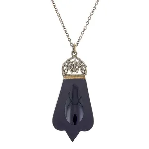 Onyx & Rose Cut Diamond Pendant
