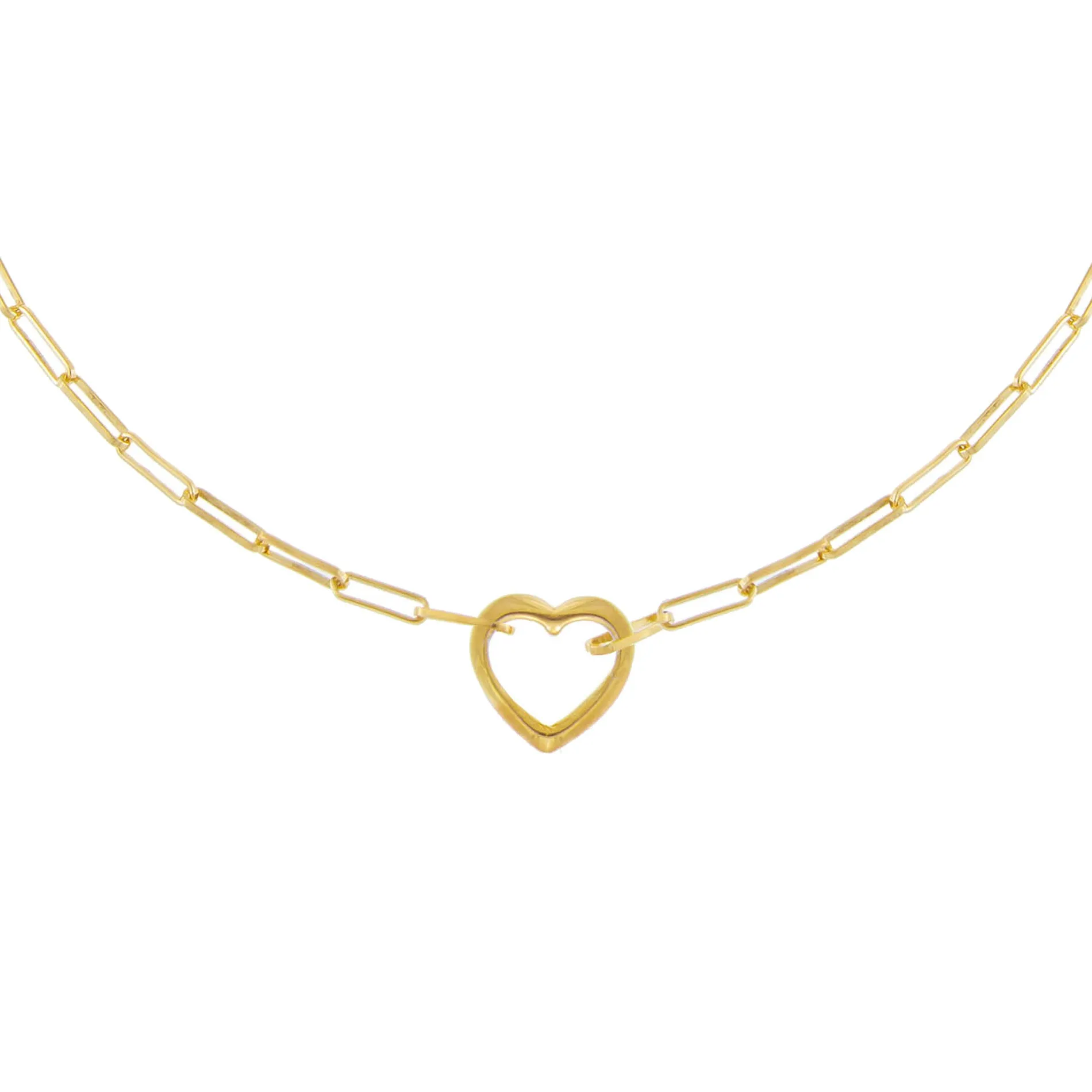 Open Heart Link Necklace
