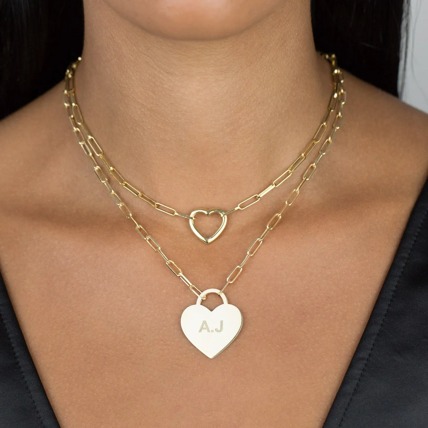 Open Heart Link Necklace