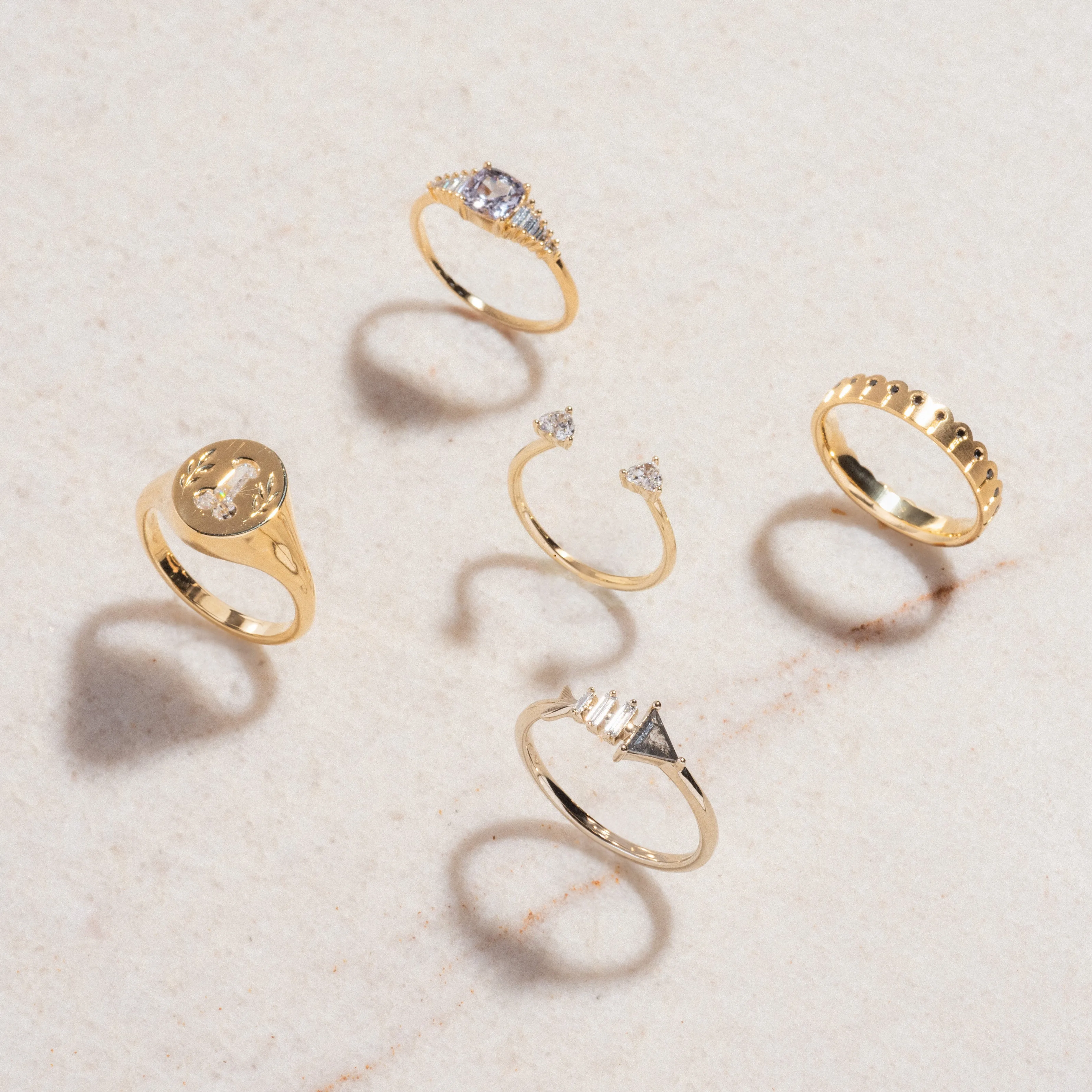 Open Wedding Band with Two Diamond Hearts