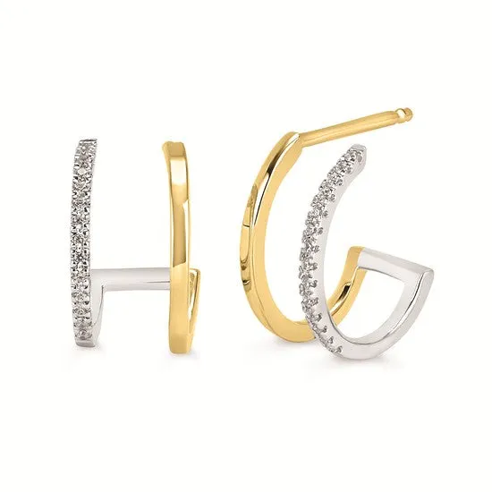 Ostbye Diamond and Gold Hoop Earrings