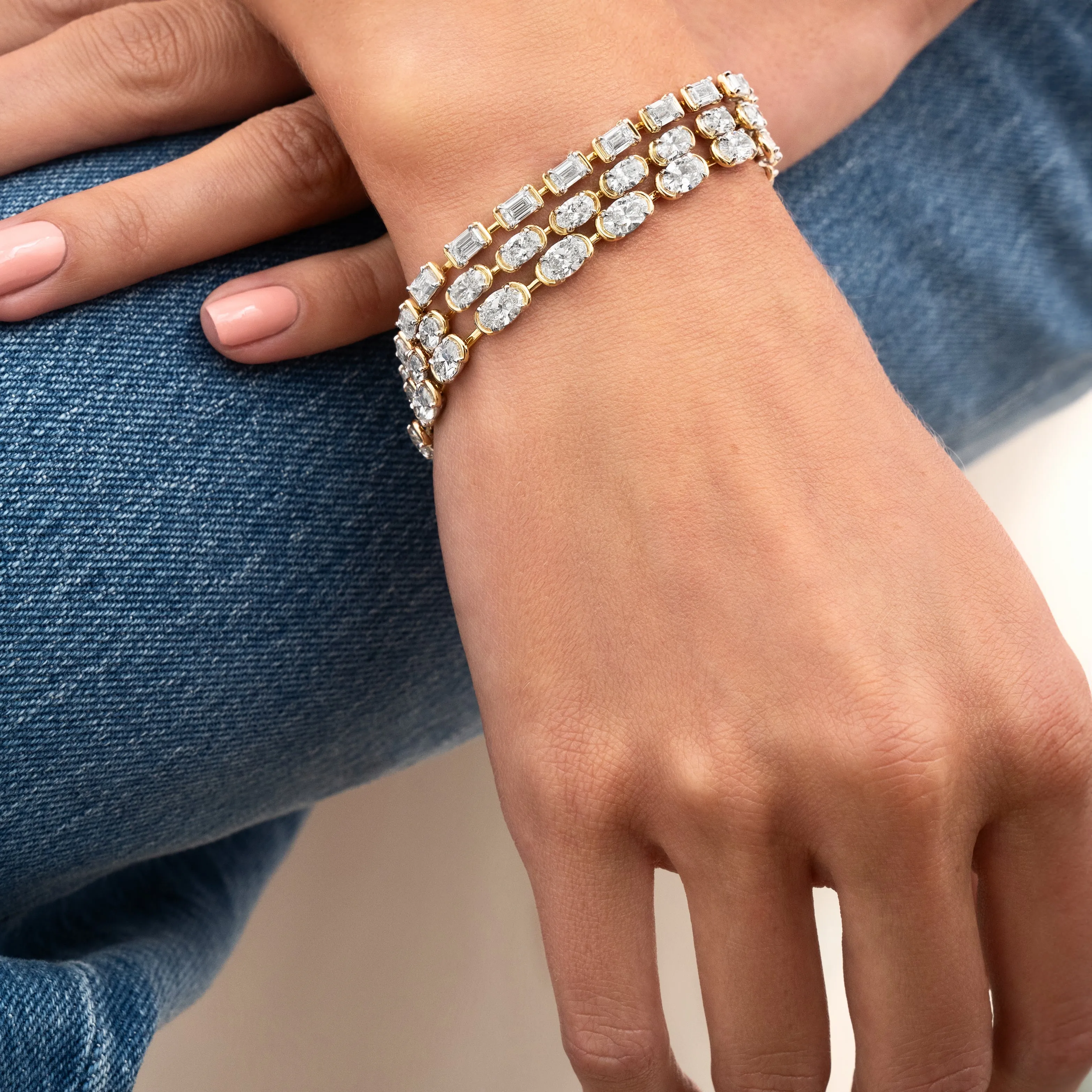 Oval Diamond Cuddle Line Bracelet