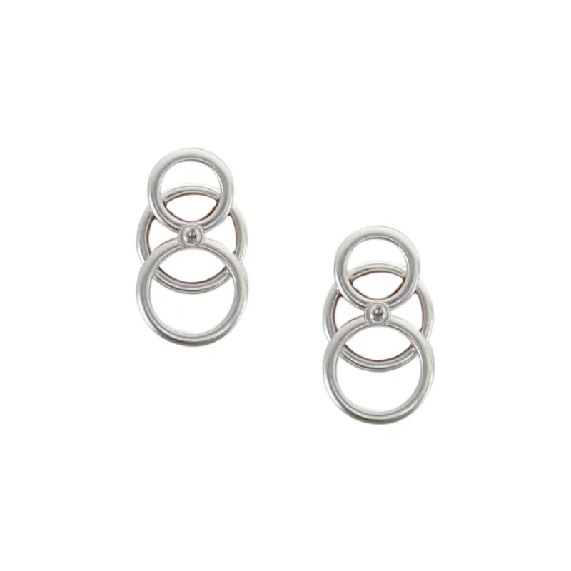 Overlapping Hammered Rings Post Earring