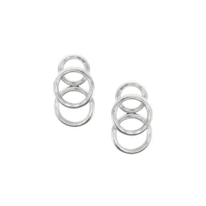 Overlapping Hammered Rings Post Earring