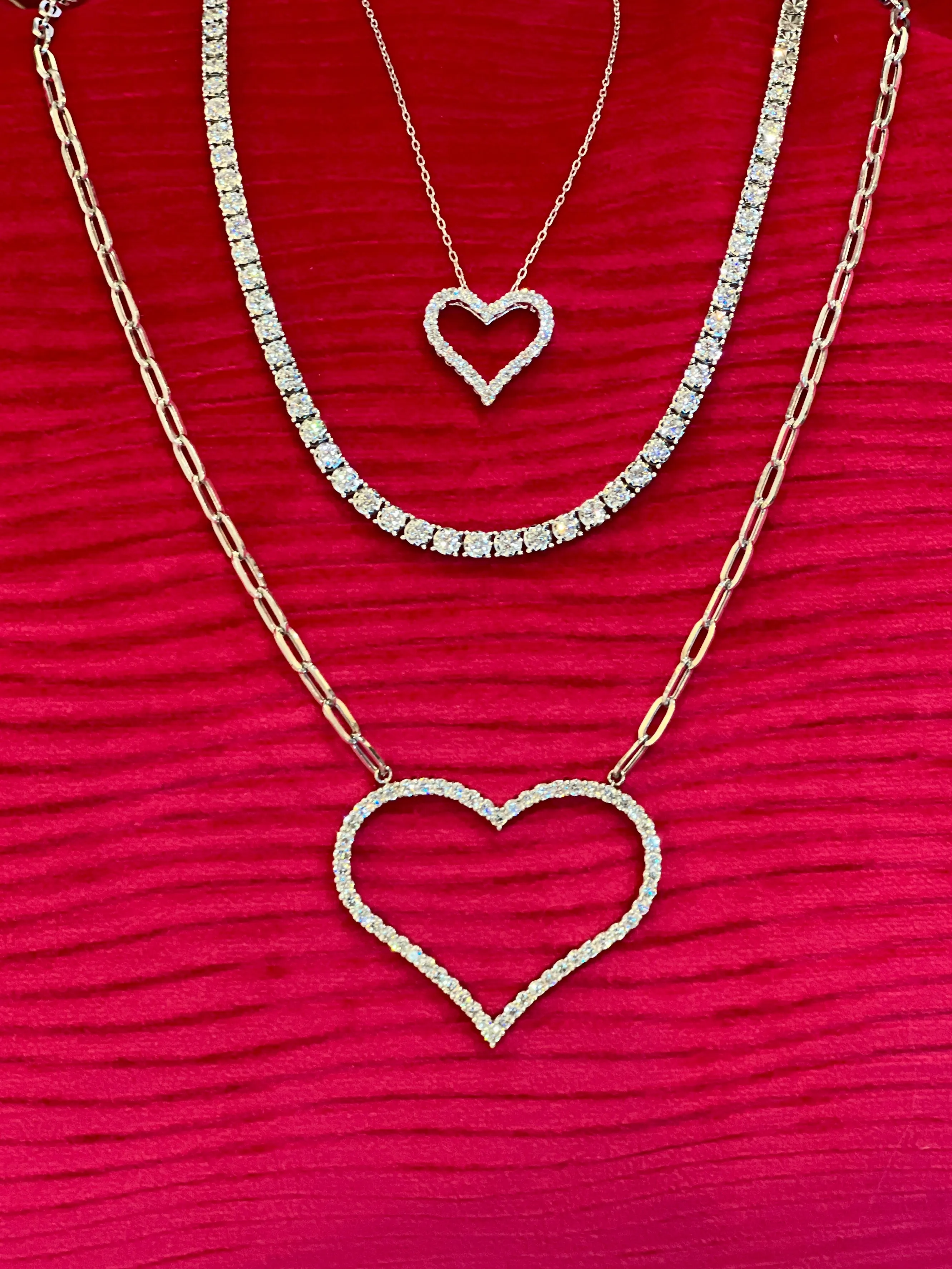 Oversized Heart and Paperclip Chain Necklace