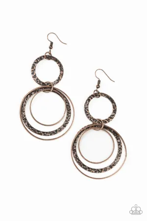Paparazzi Eclipsed Edge - Copper Earrings