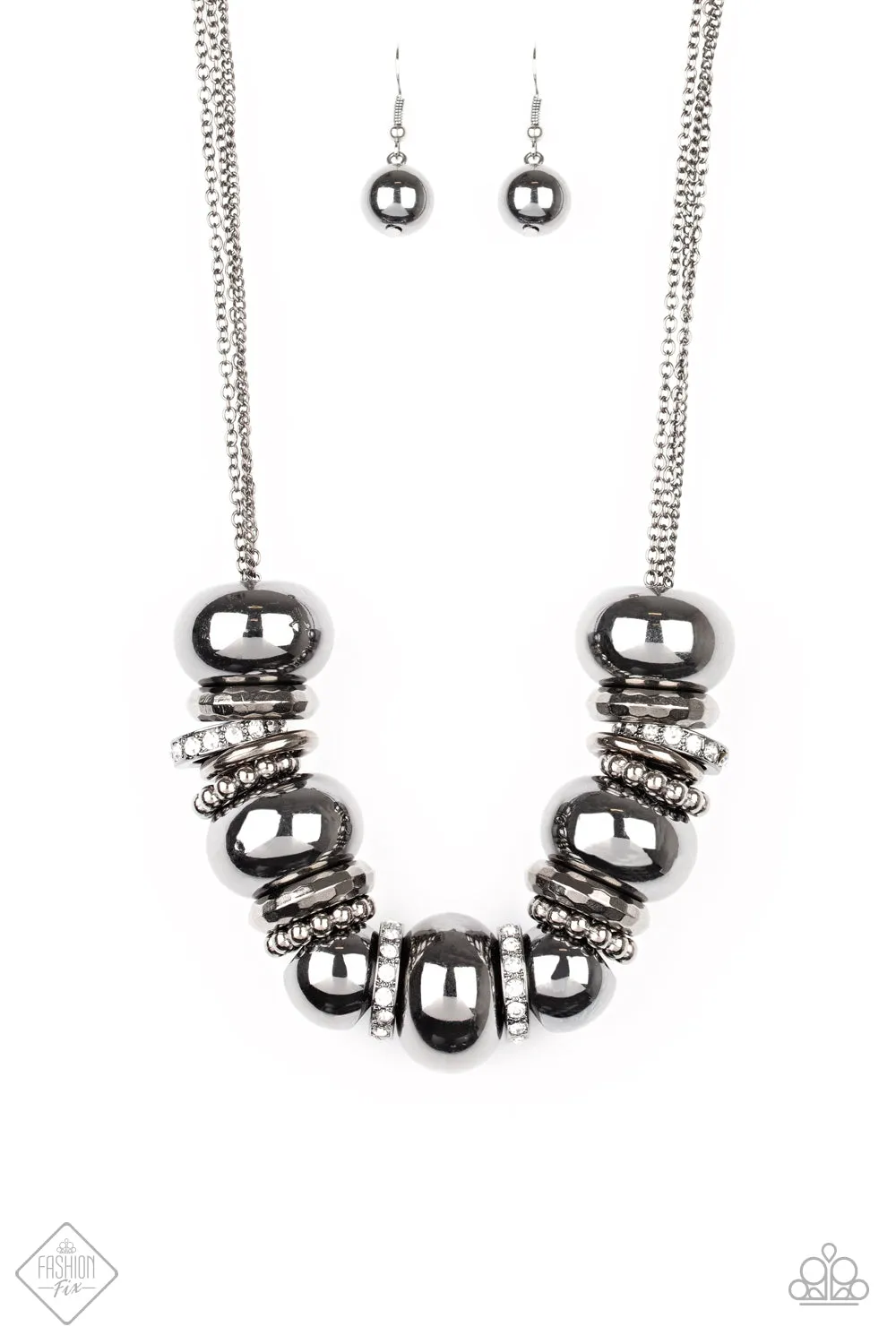Paparazzi Only The Brave - Black - May 2020 Fashion Fix Necklace