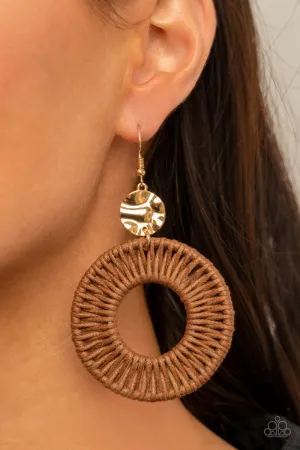 Paparazzi Total Basket Case - Brown Earrings