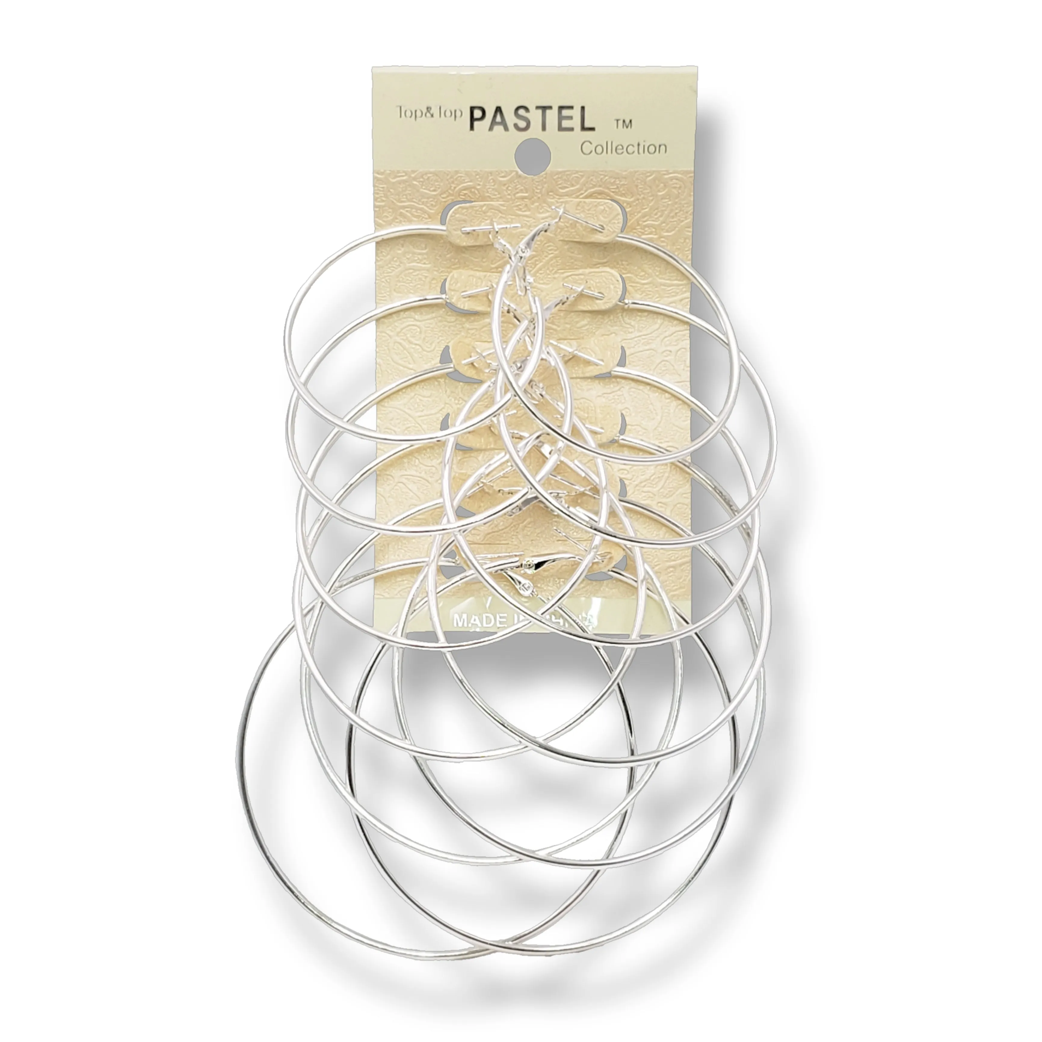 Pastel Collection Assorted Size Hoop Earrings (6 Pair)