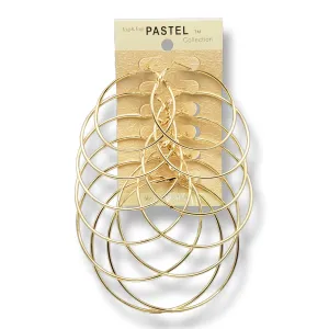 Pastel Collection Assorted Size Hoop Earrings (6 Pair)