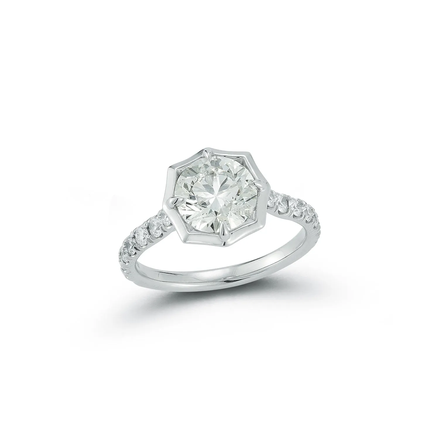 Pave Alchemy Solitaire Ring, Round Center