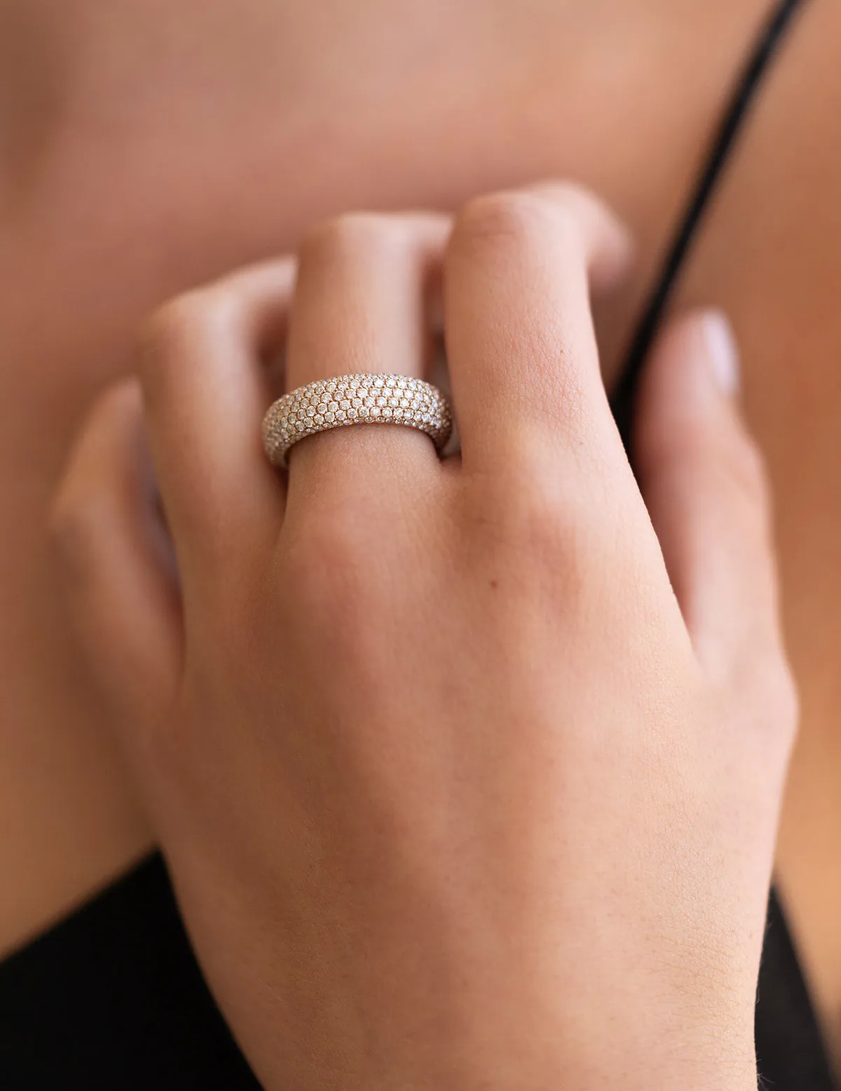 Pave Diamond Rose Gold Band