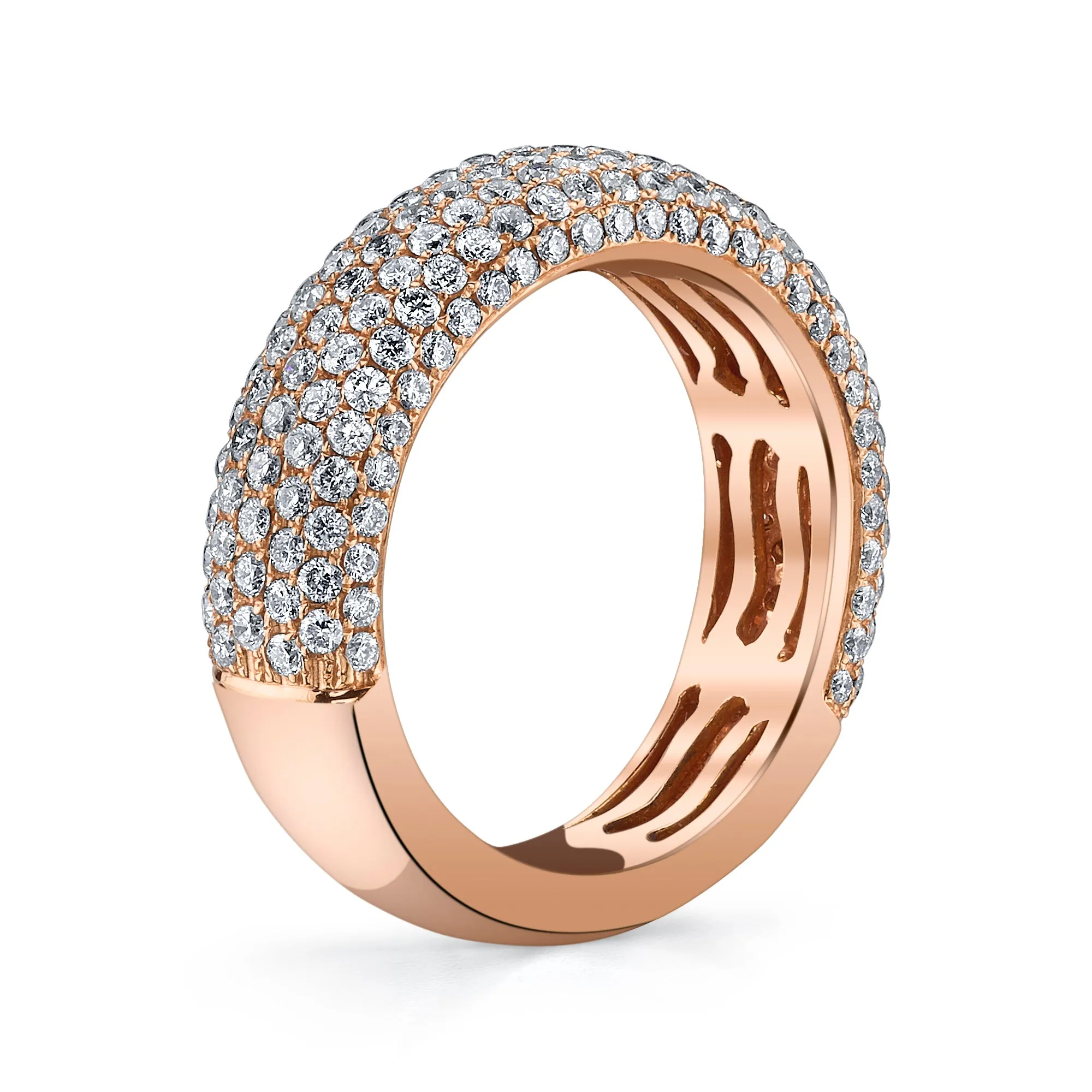 Pave Diamond Rose Gold Band