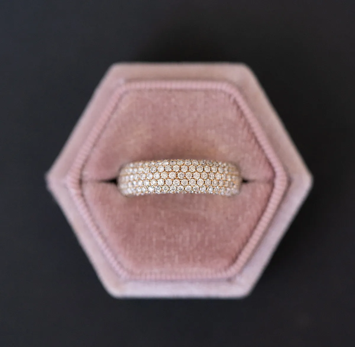 Pave Diamond Rose Gold Band