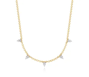 Pear Diamond Cuddle Five Station Necklace
