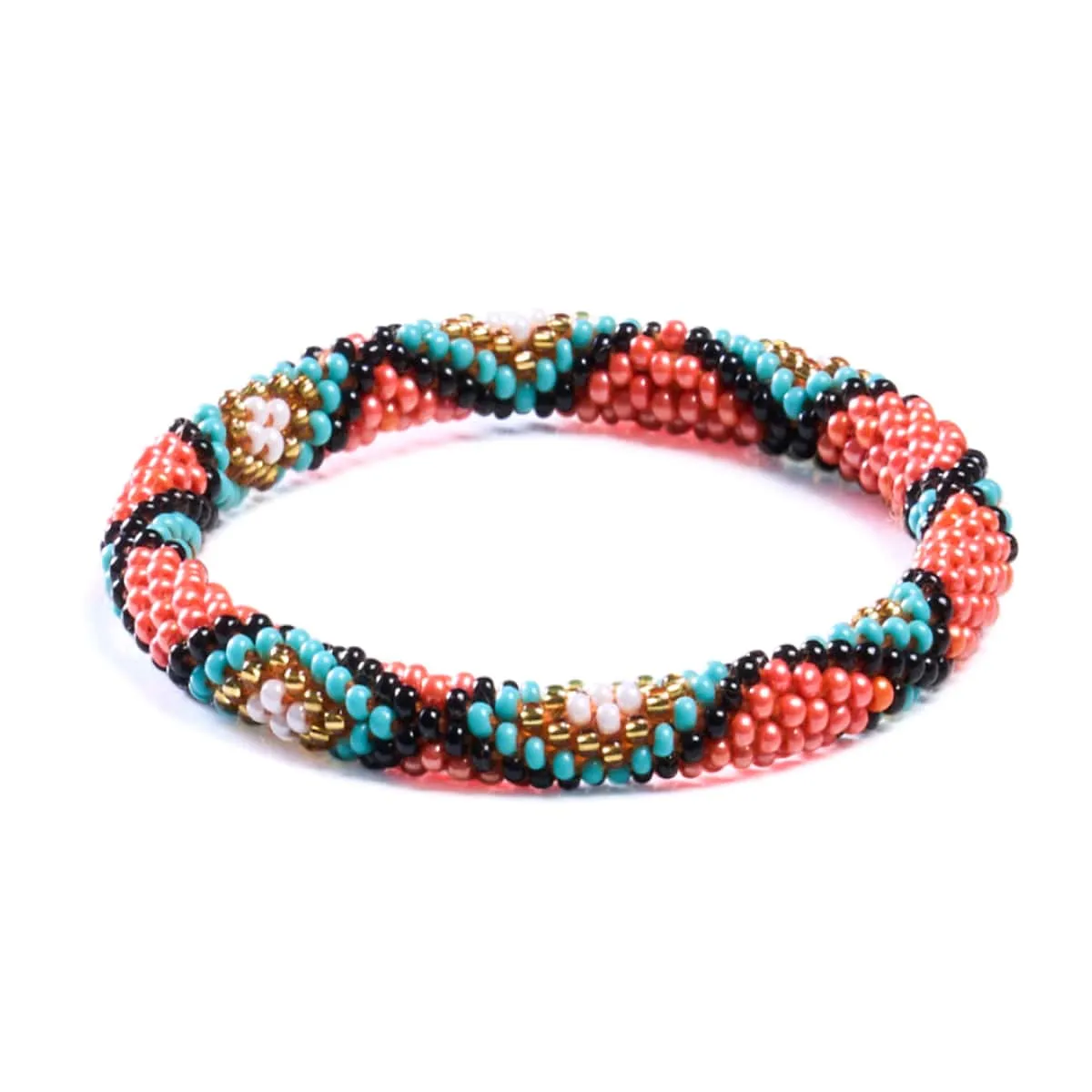 Pearl Coral | Himalayan Glass Bead Bracelet