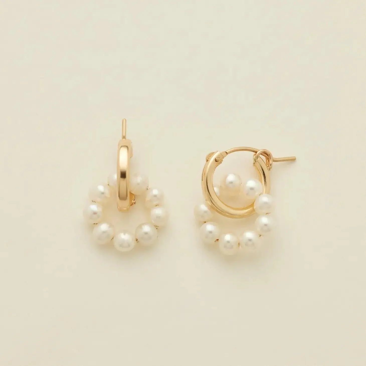 Pearl Halo Hoop Earrings