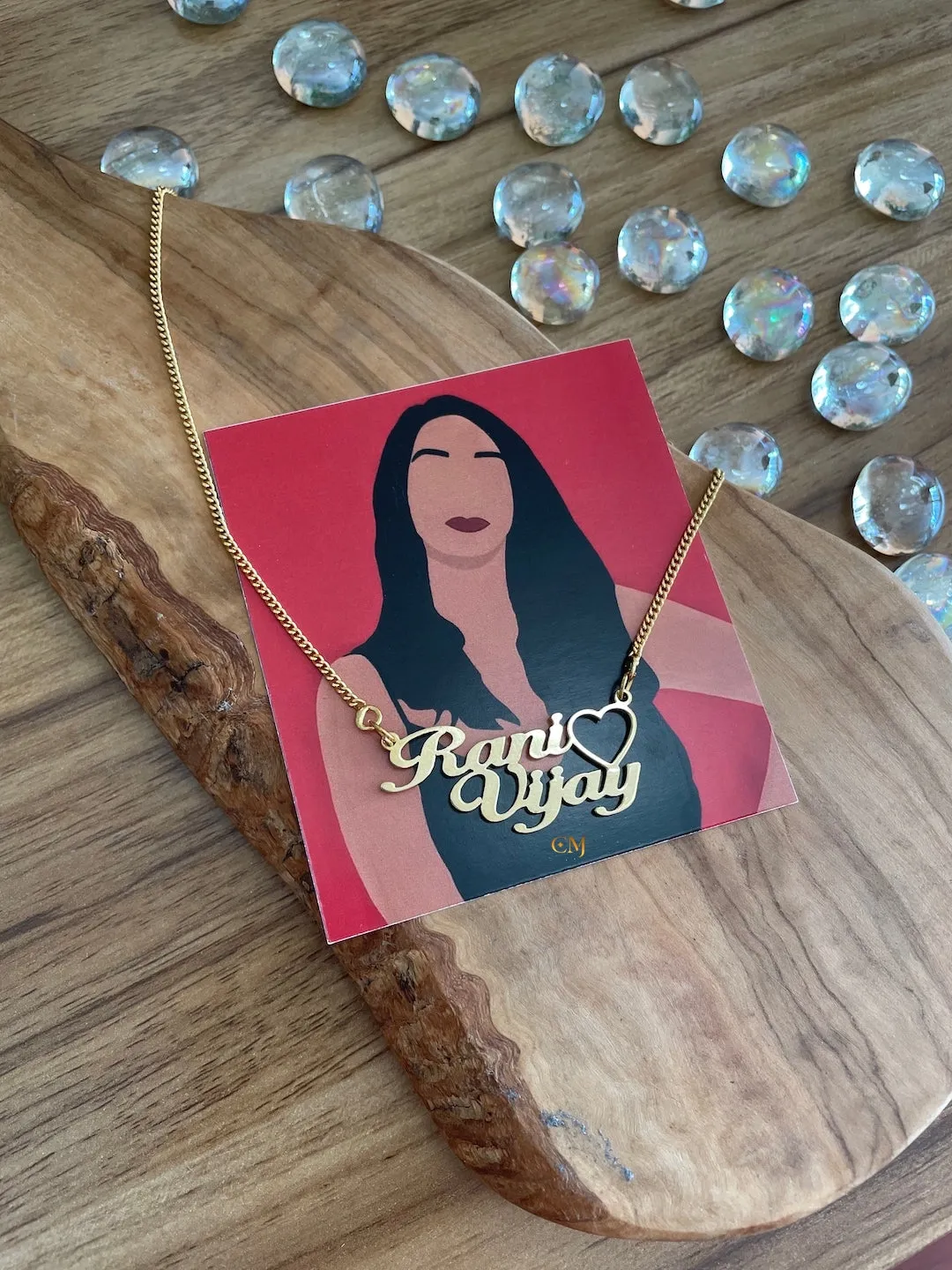 Personalised Pendant Necklace With 2 Names & Heart Locket
