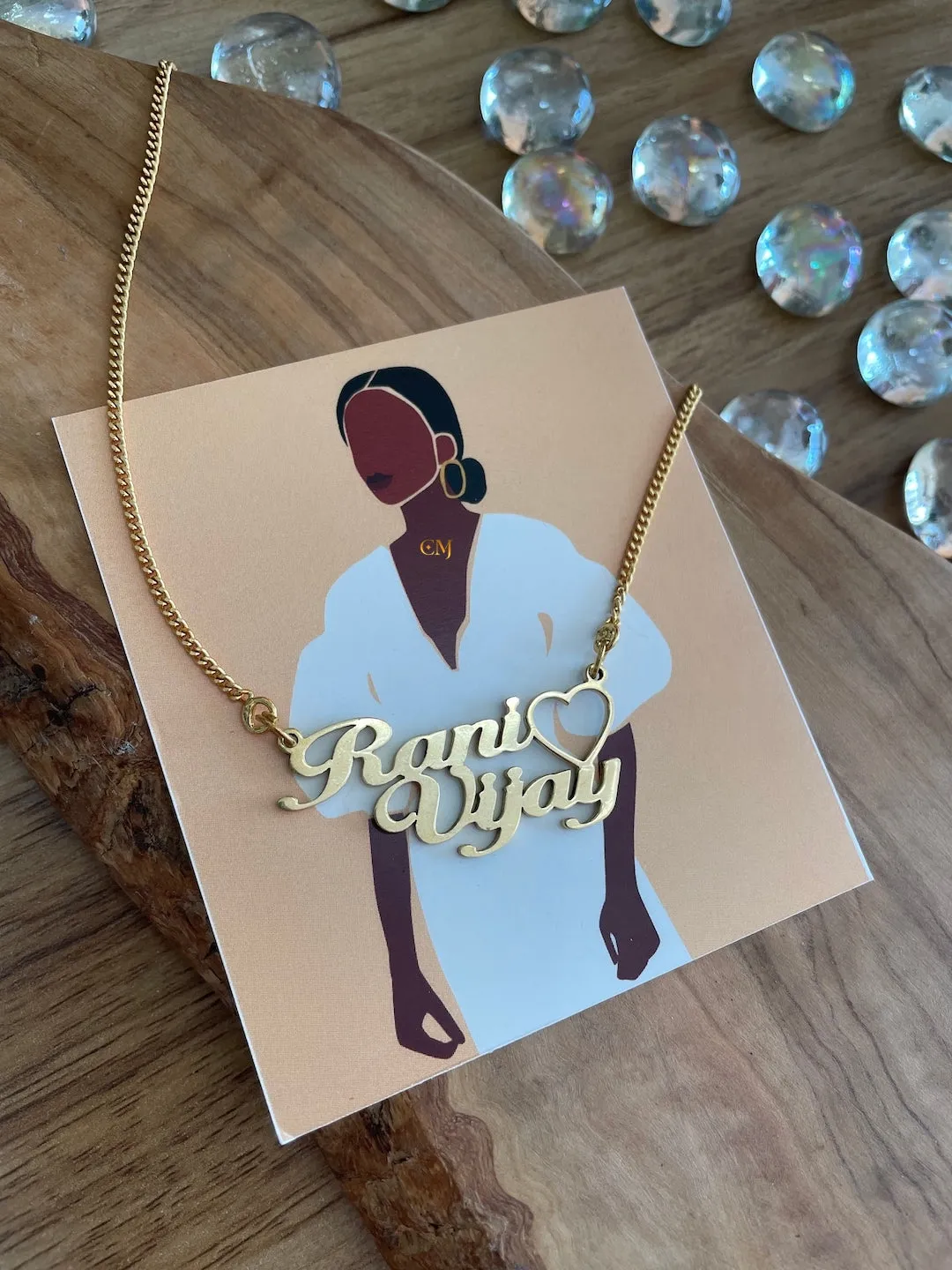 Personalised Pendant Necklace With 2 Names & Heart Locket