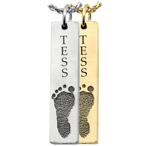 Personalized Bar Pendant Vertical Footprint