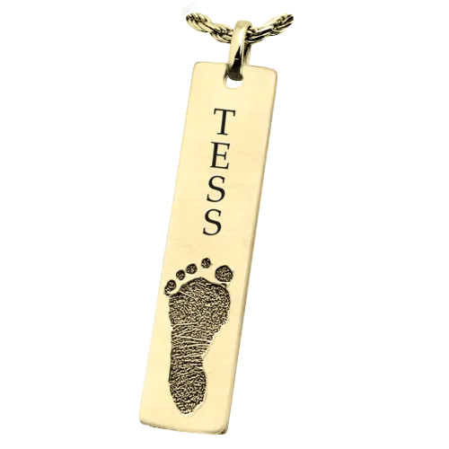Personalized Bar Pendant Vertical Footprint