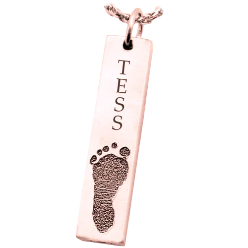 Personalized Bar Pendant Vertical Footprint