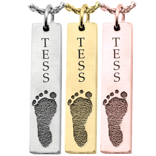 Personalized Bar Pendant Vertical Footprint