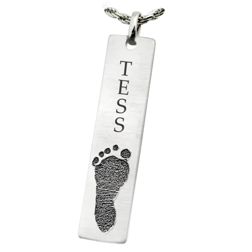 Personalized Bar Pendant Vertical Footprint