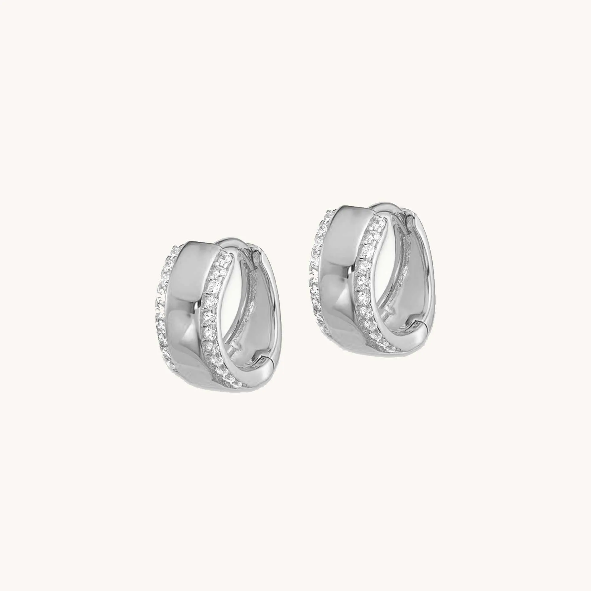 Petite Cubic Zirconia Huggie Hoop Earrings