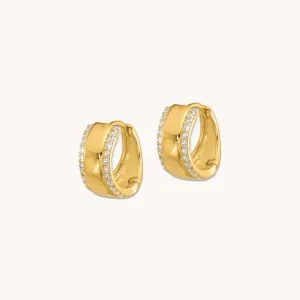 Petite Cubic Zirconia Huggie Hoop Earrings
